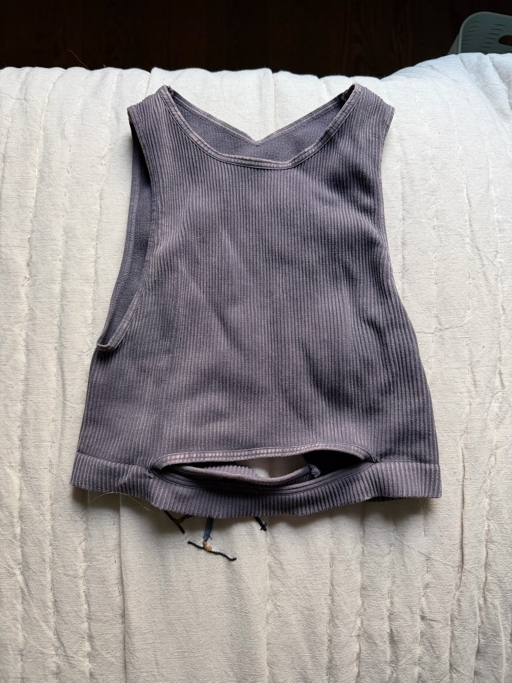 Free People Movement Sleeveless Ribbed Crop Tank Top - Dusty Purple